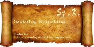 Szokolay Krisztina névjegykártya