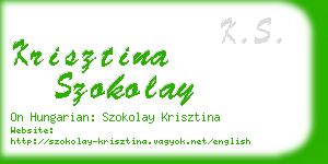 krisztina szokolay business card